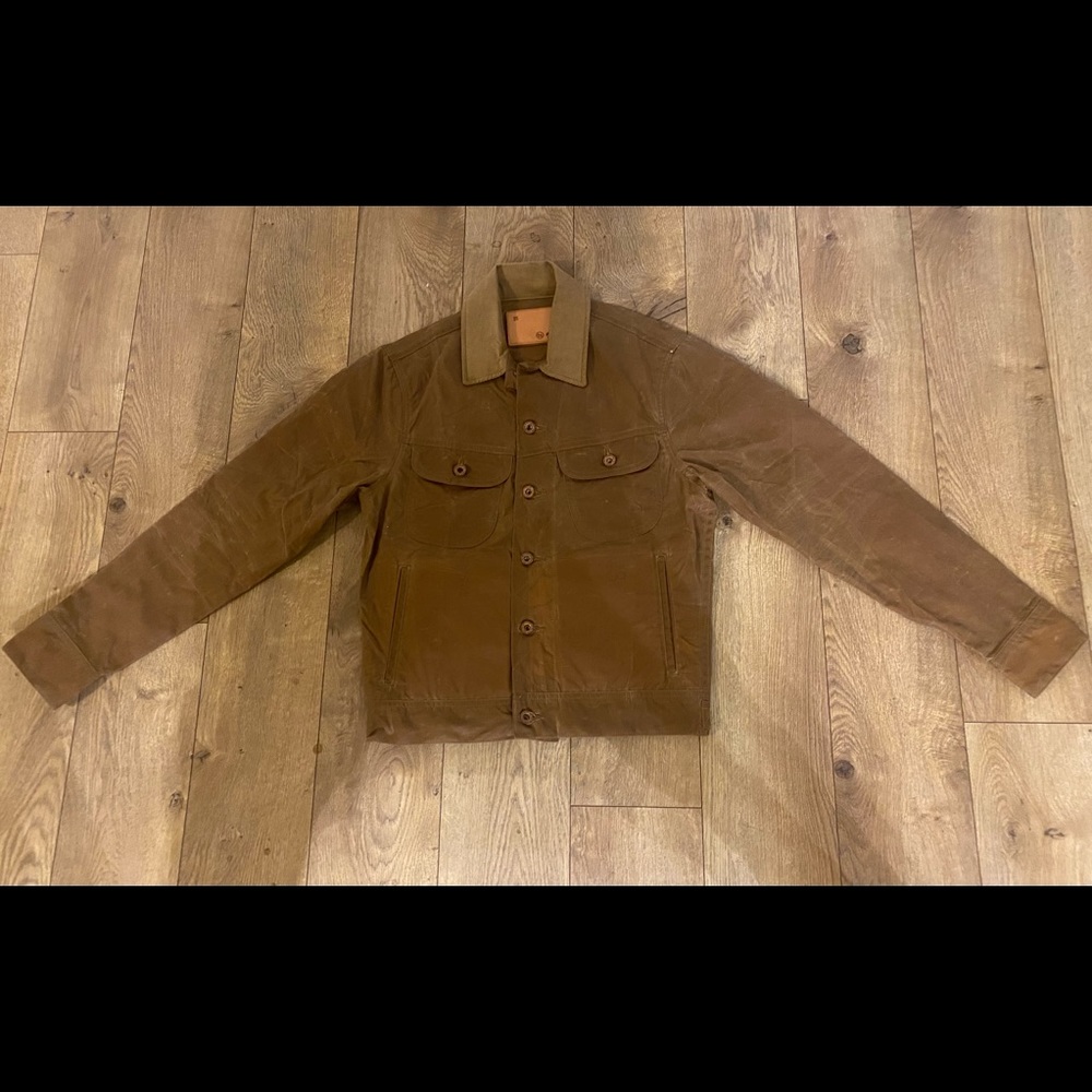 Taylor Stitch Long Haul Waxed Cotton Trucker Jacket, Field Tan - 36